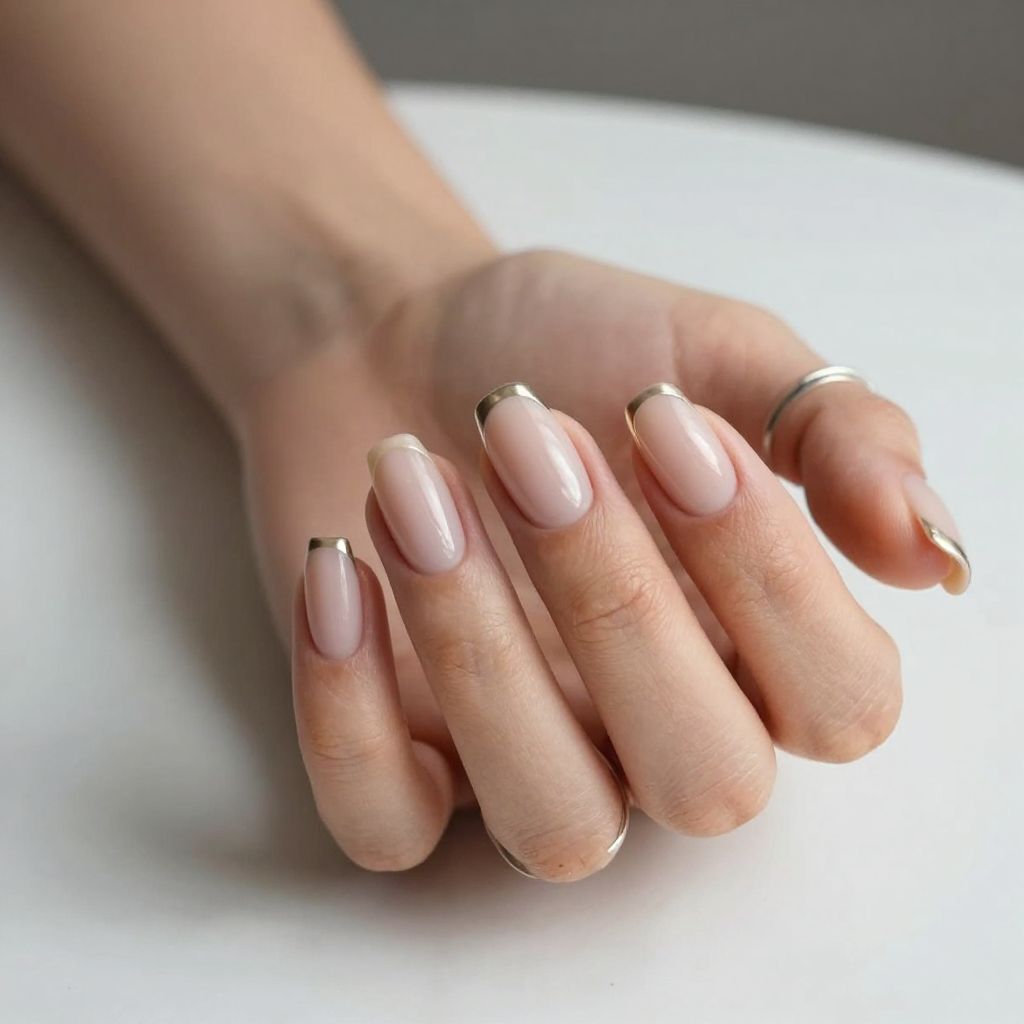 Barely There Nude With Chrome Tips