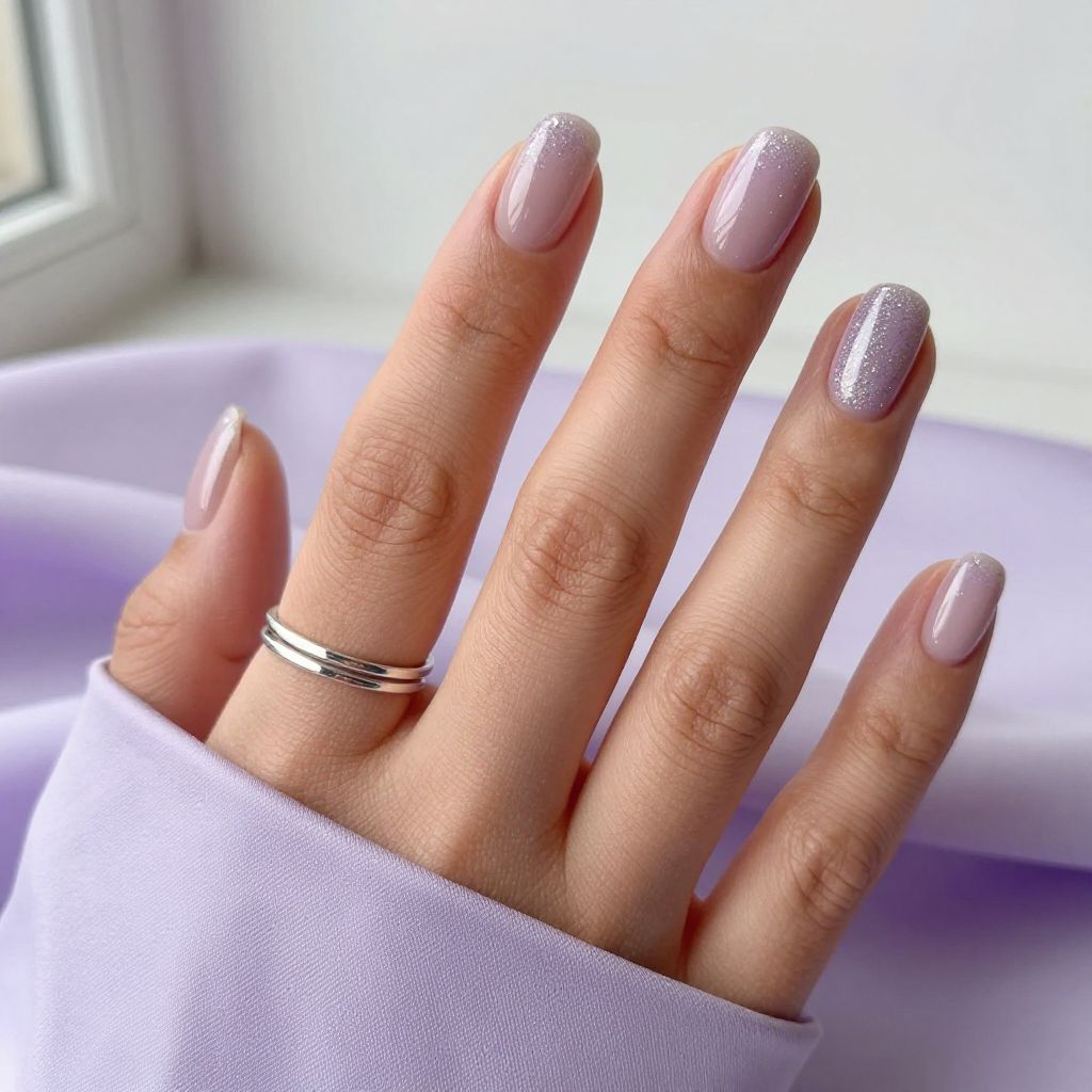 Sheer Lavender With Glitter Fade