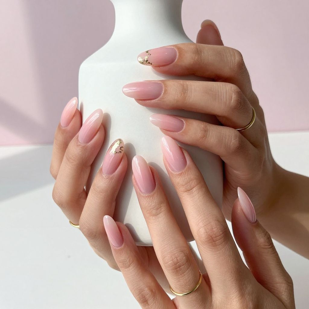 Soft Pink Ombre Gradient Nails