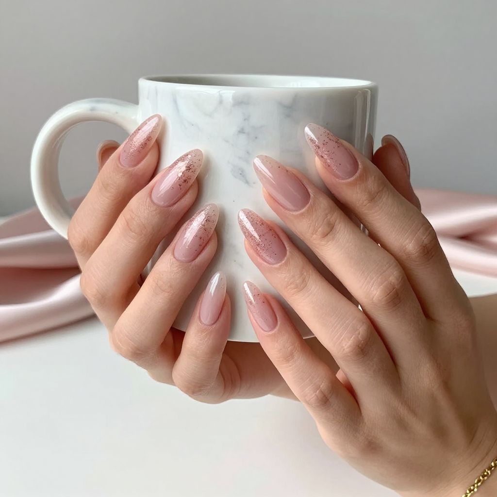 Translucent Pink with Rose Gold Dusting