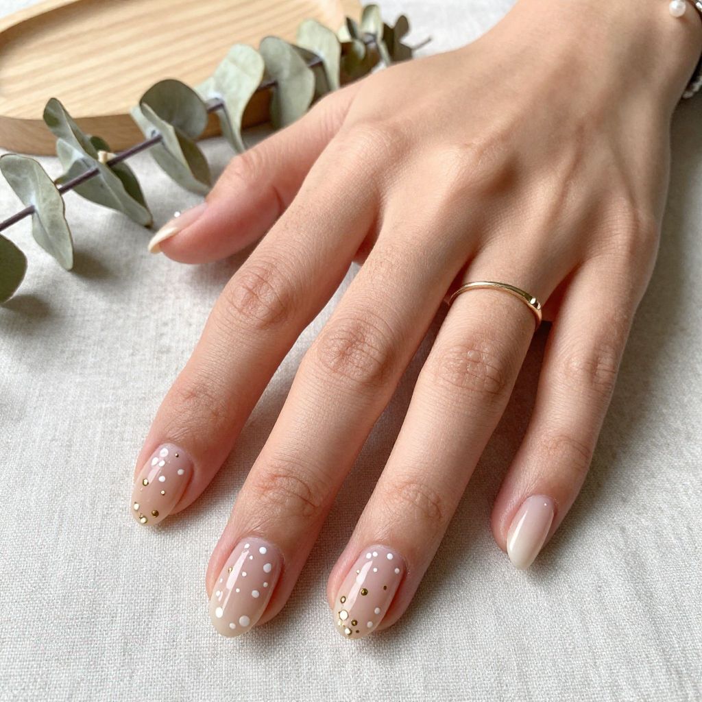 Soft Nude with Delicate Dot Details