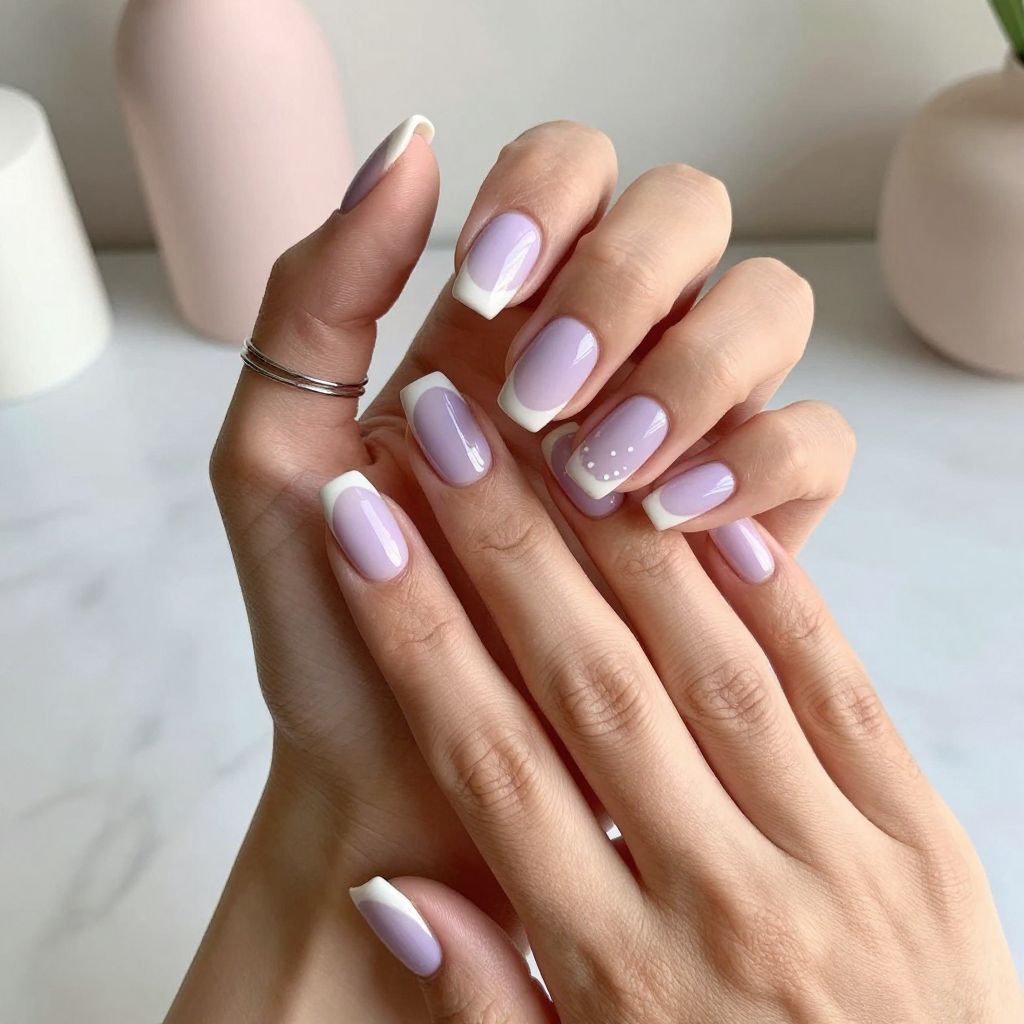 Soft Lavender with White Tips