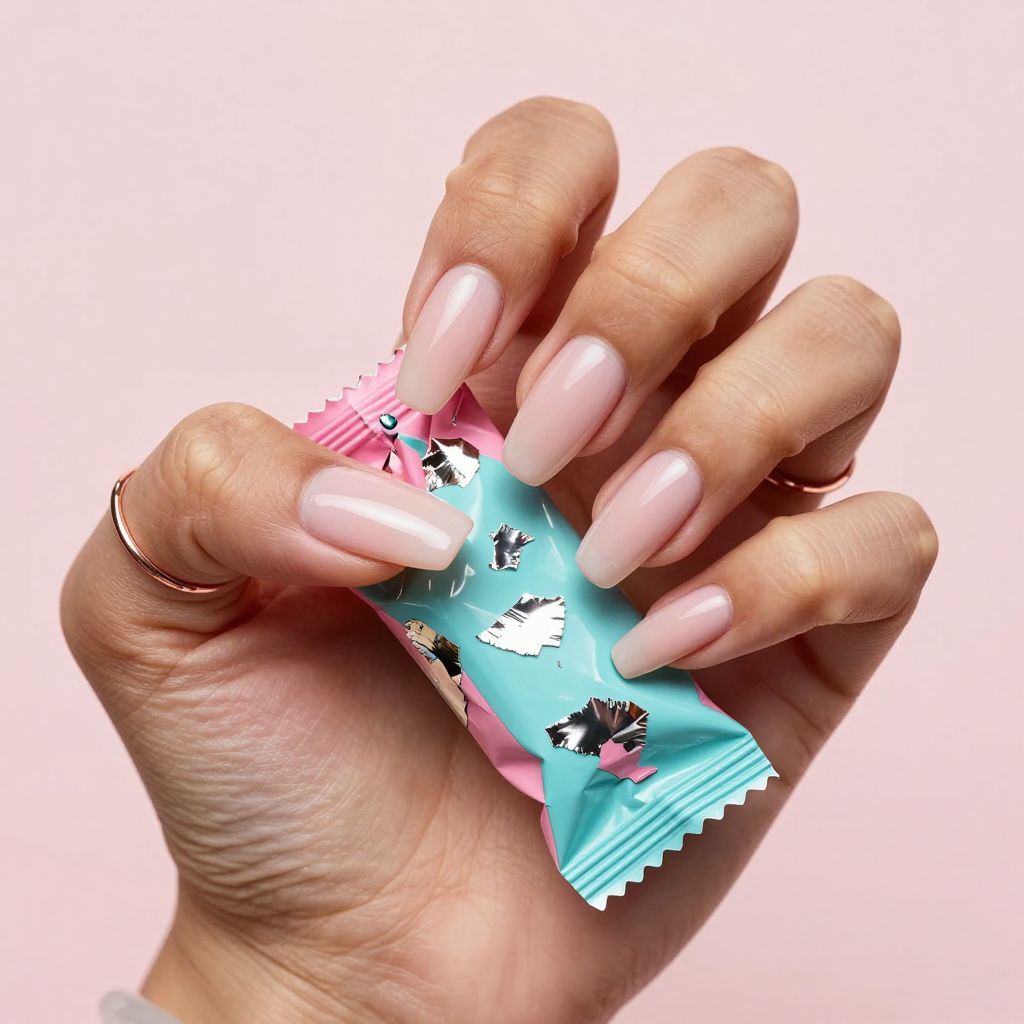 Candy wrapper foil birthday nails