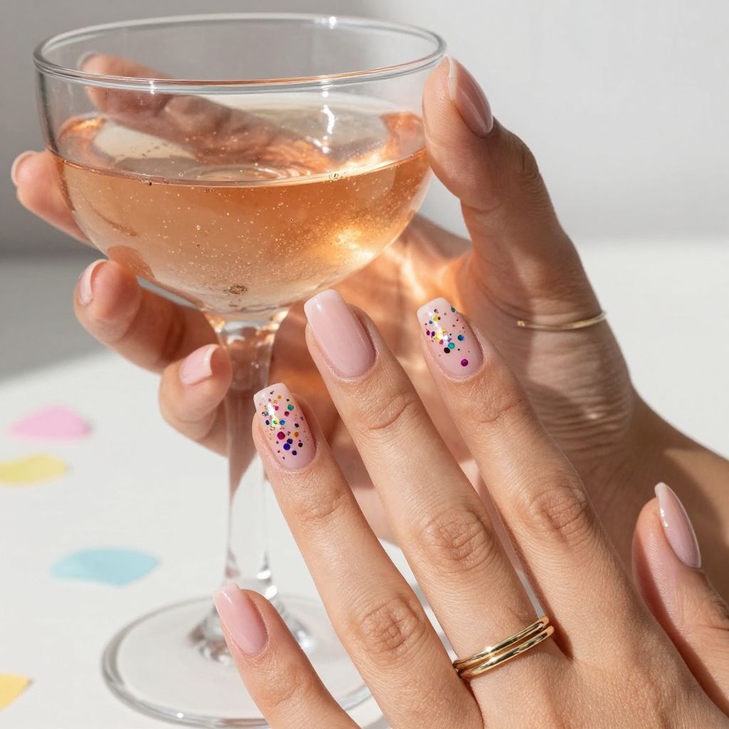 Confetti jelly sandwich birthday nails