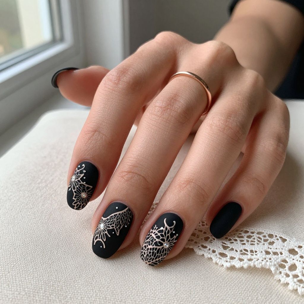 Cute Black Nail Ideas 14