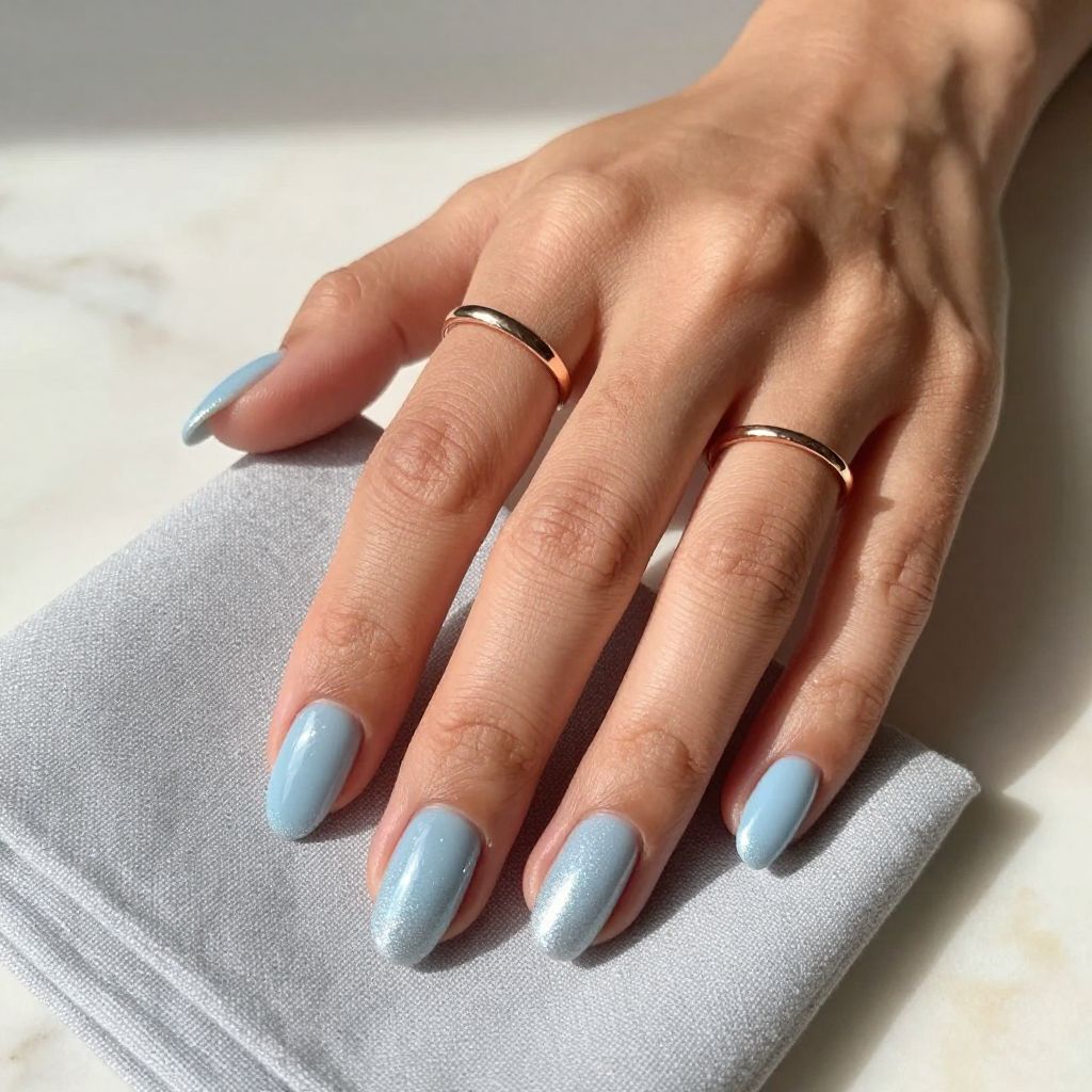 Pale Blue Glitter Fade