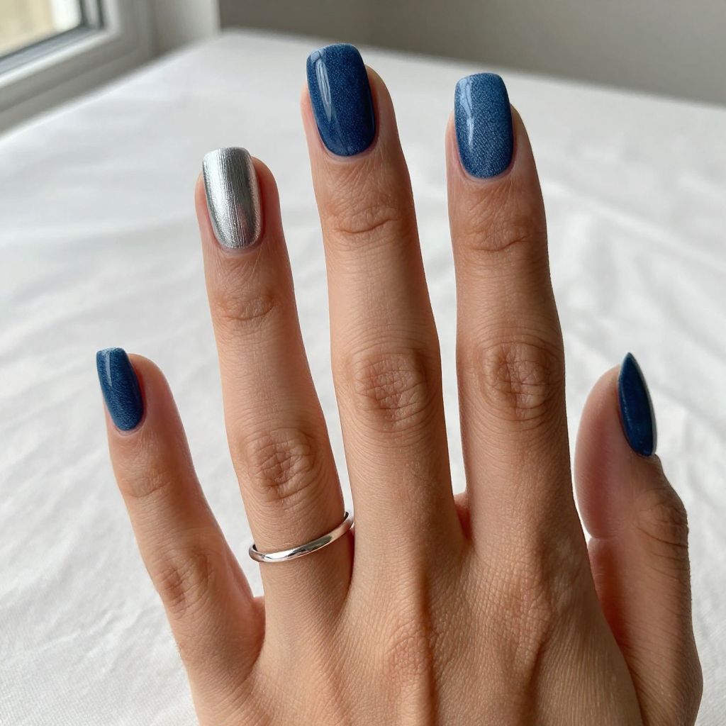 Denim Blue Texture Mix