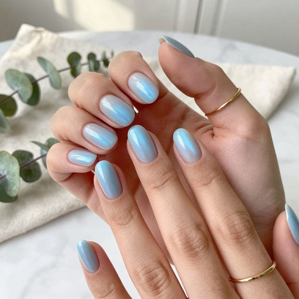 Blue Aura Nails