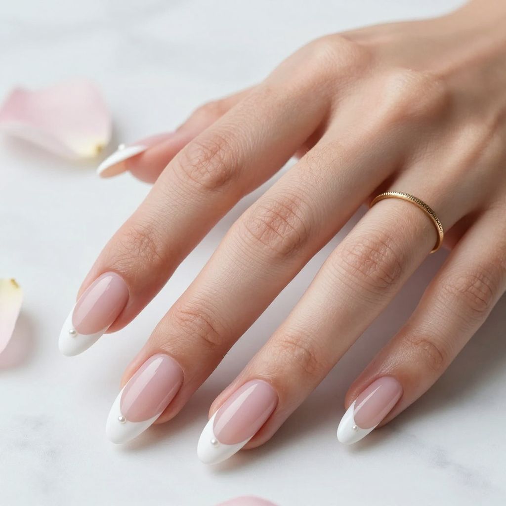 Cute February Nail Ideas - French Manicure with Heart Cutouts