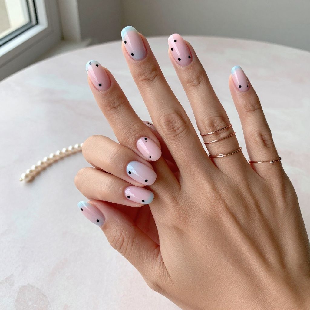 Soft Gradient with Baby Shoe Silhouettes