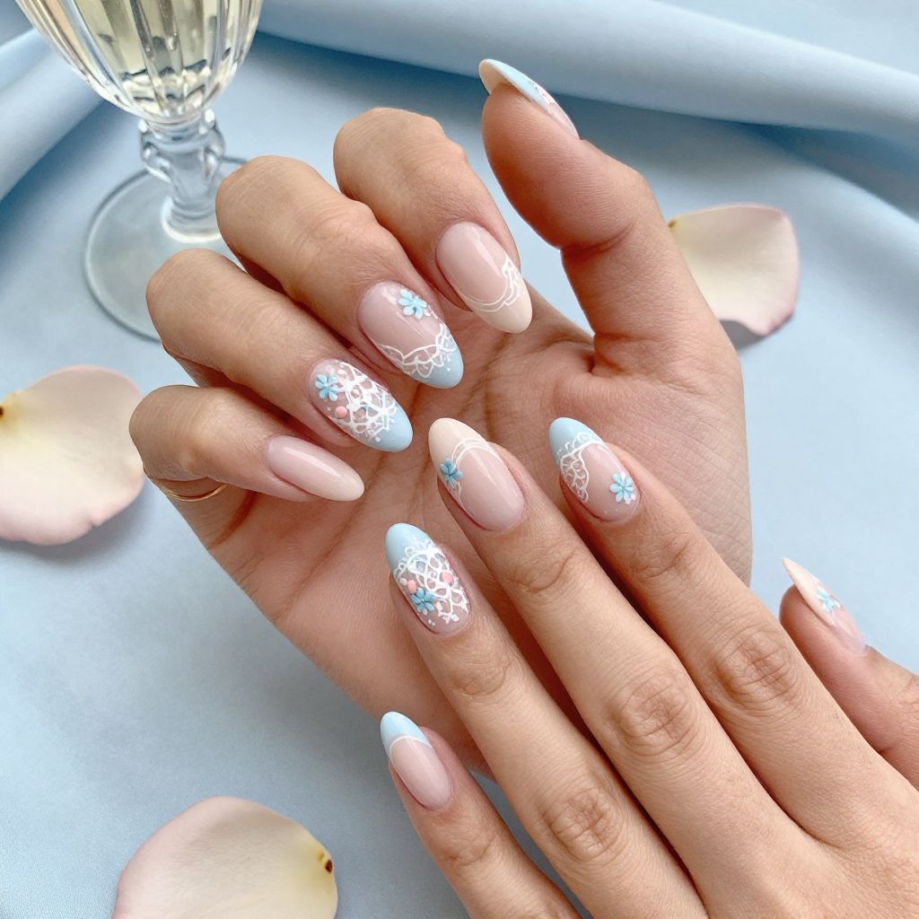 Soft Lace Pattern in Gender Reveal Colors