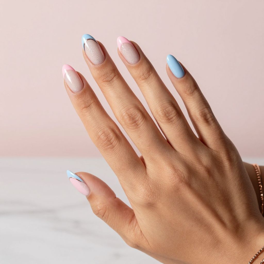 Powder Dip with Gender Color Tips and Sparkle