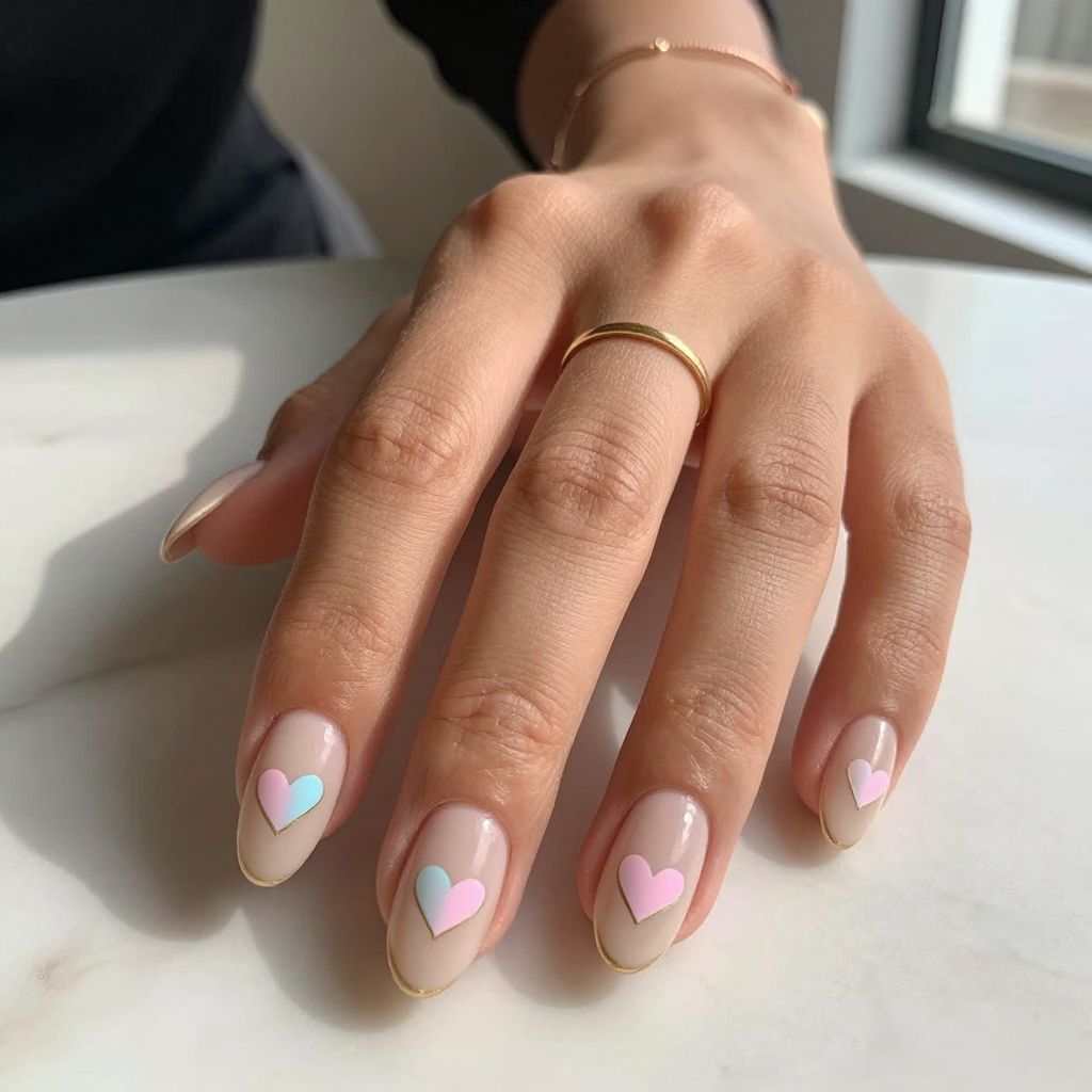 Milky Nude with Tiny Heart Details