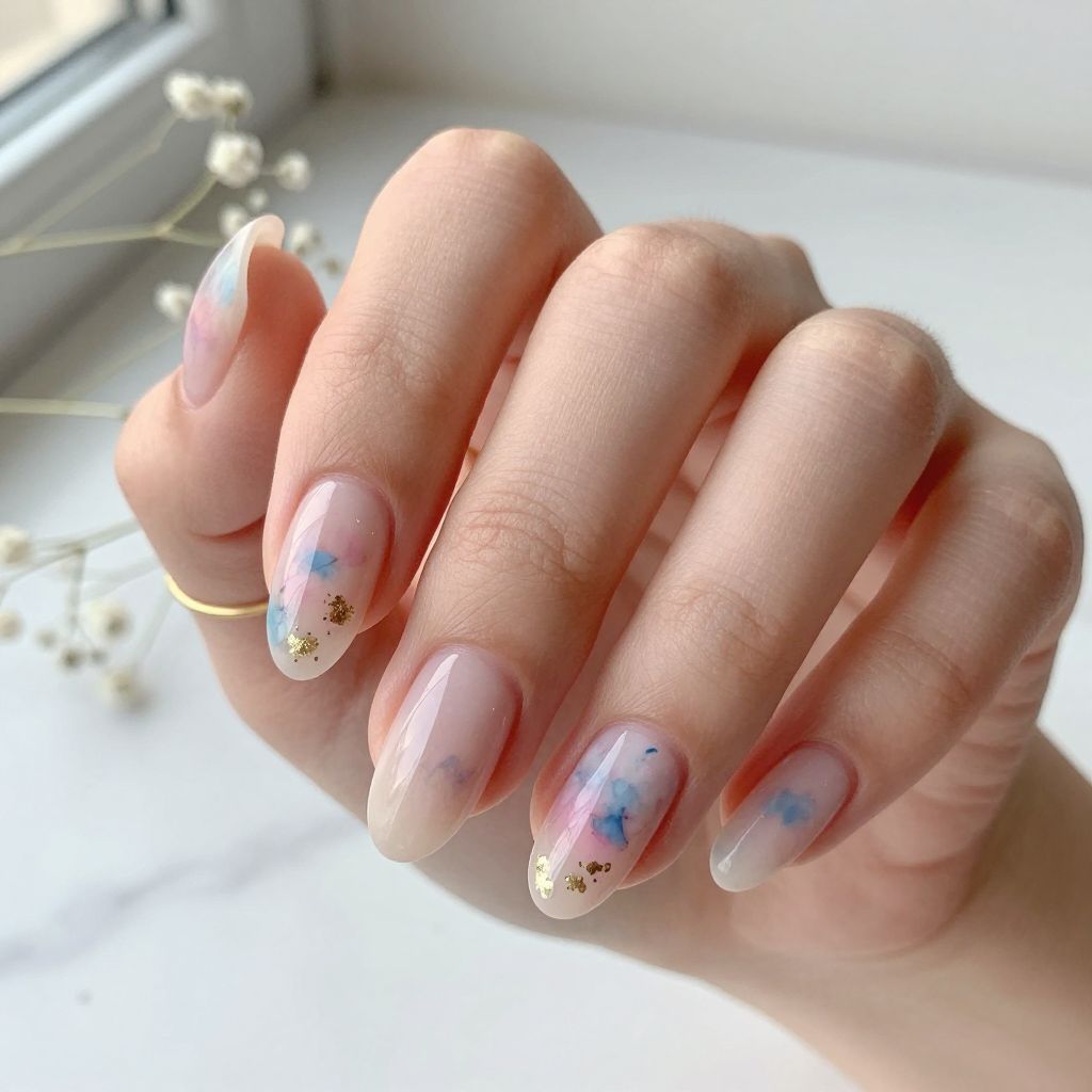 Watercolor Wash in Soft Pink and Blue