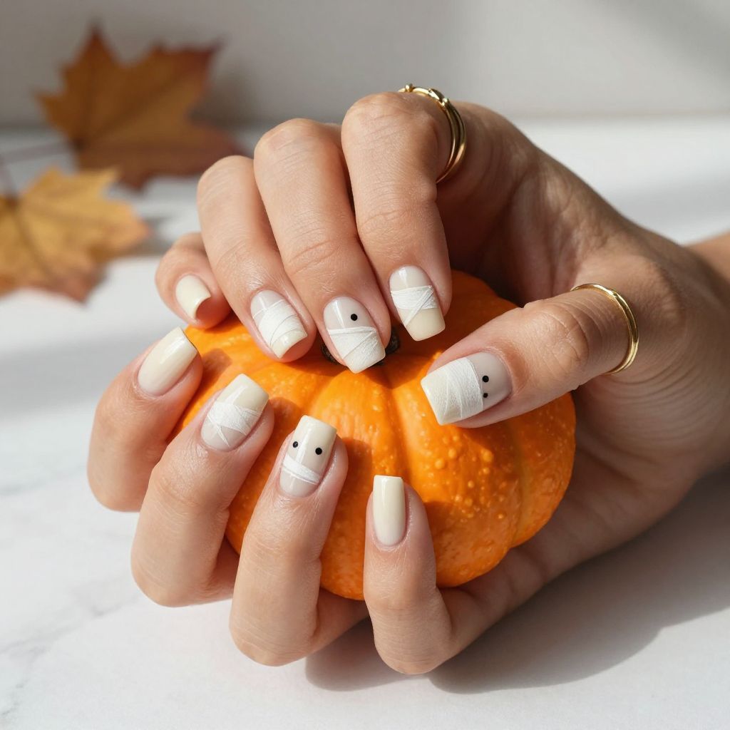 Cute Mummy Wrap Nails