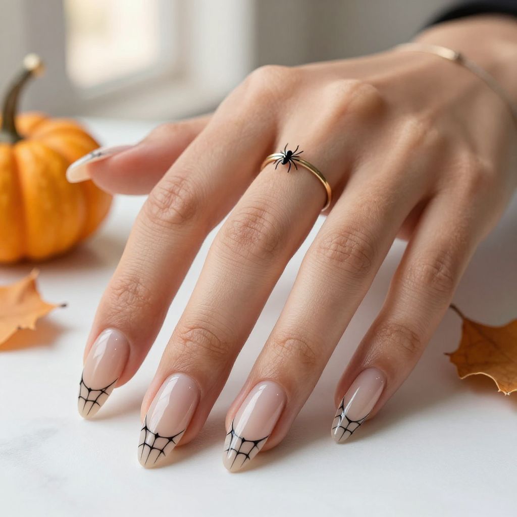 Spider Web Negative Space Nails