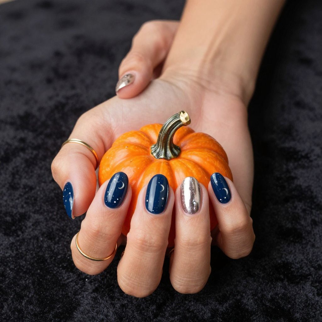 Haunted Moon and Star Nails