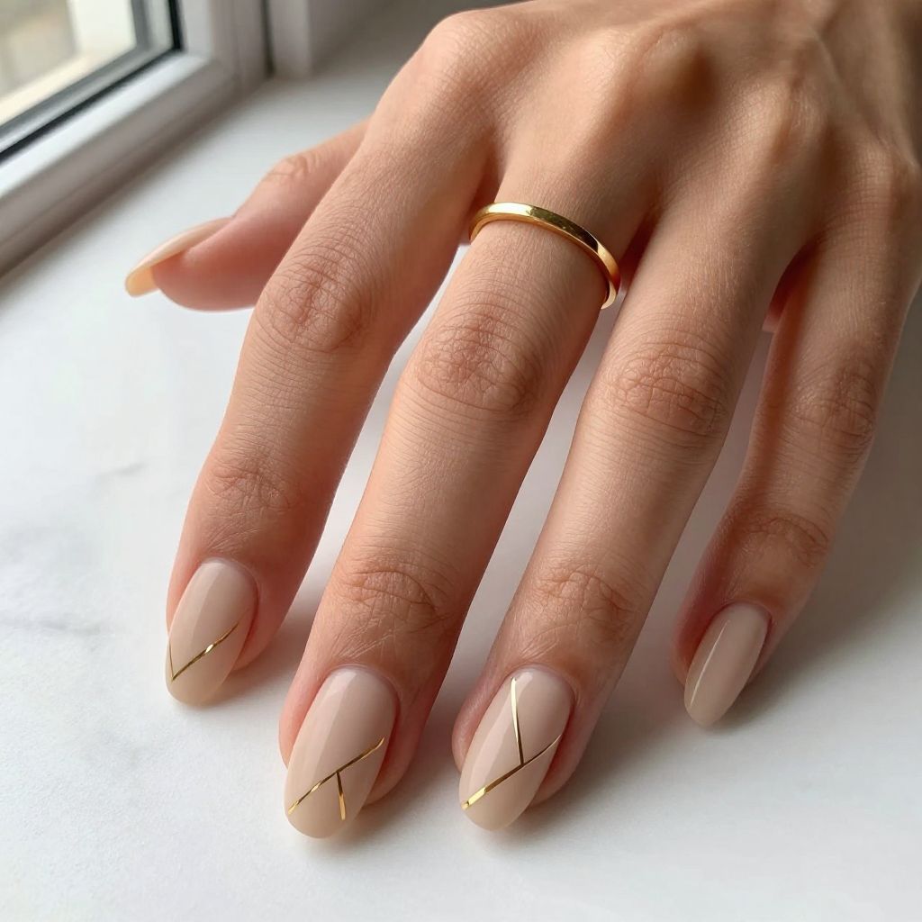 Nude with Negative Space Geometric Patterns
