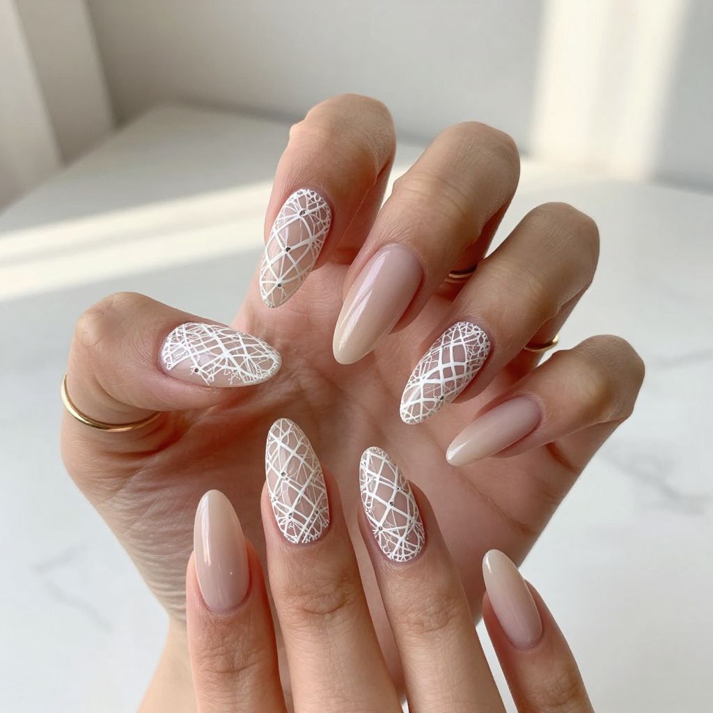 Nude with Delicate Lace Overlay