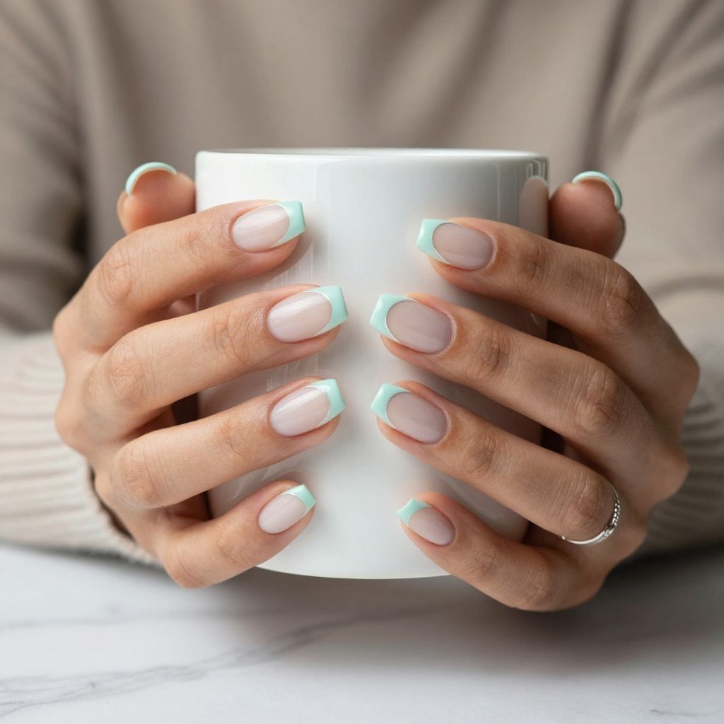 Soft Mint French Tips