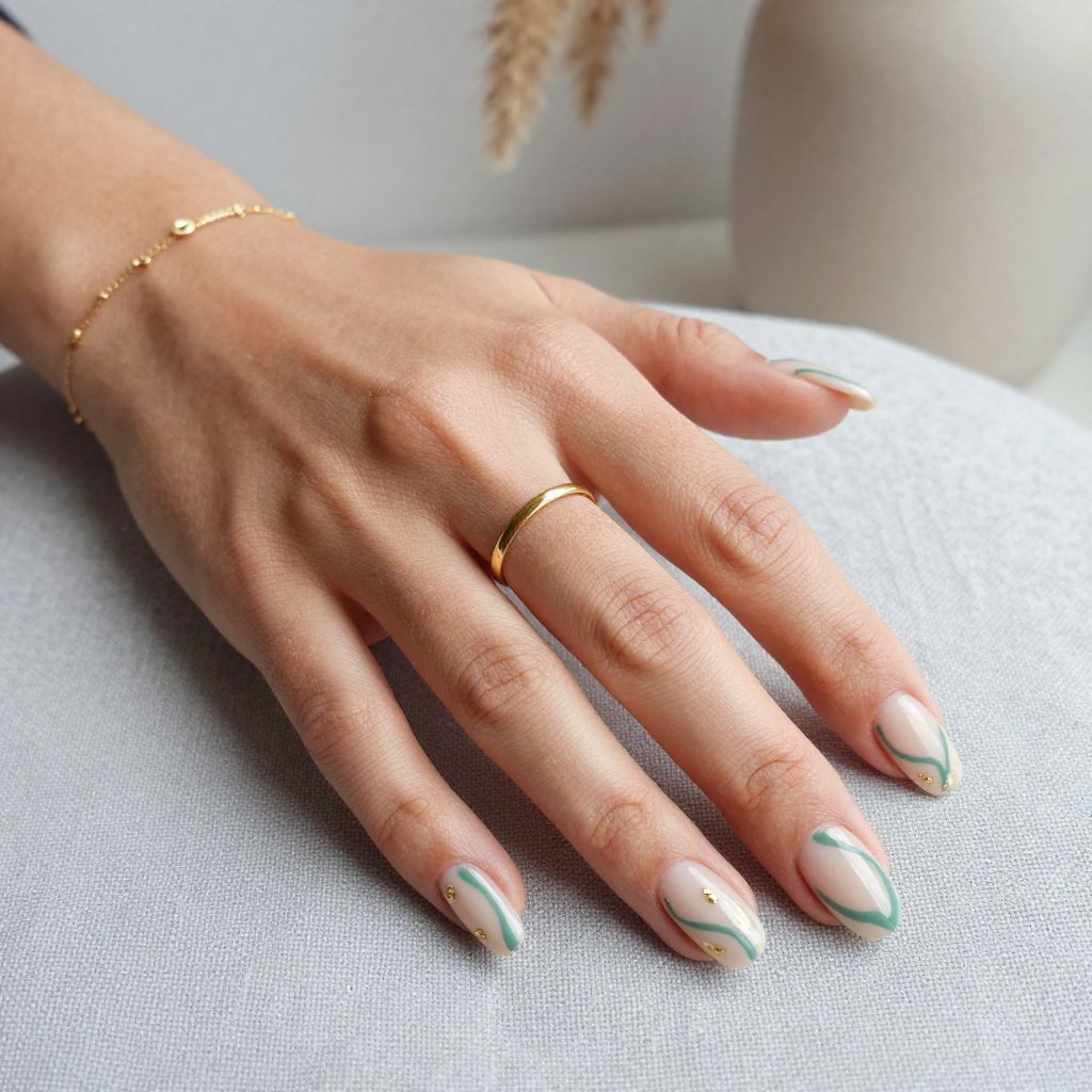 Sage Green Minimal Swirls