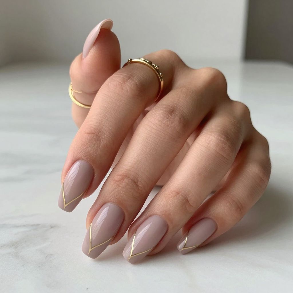 Mauve Elegance with Negative Space Design