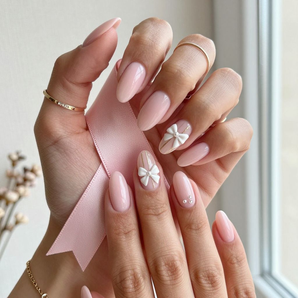 Blush Pink with Delicate Bow Design