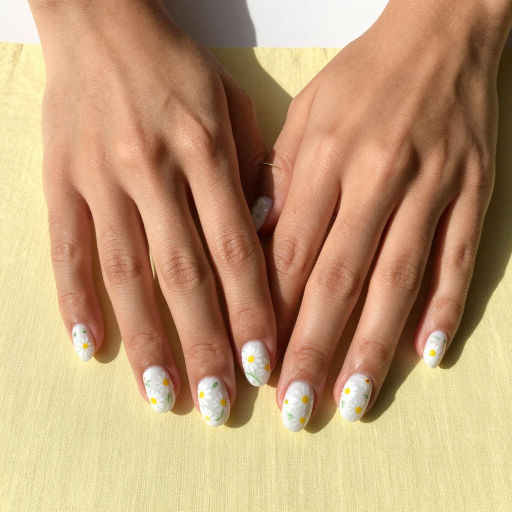 Daisy Chain Flower Nails