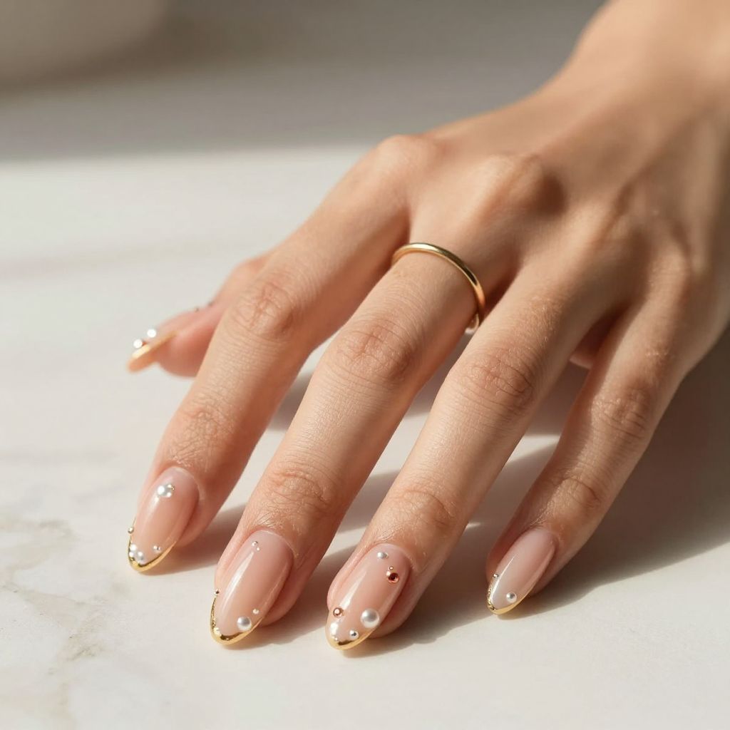 Peachy Nude Gloss with Pearl Accents