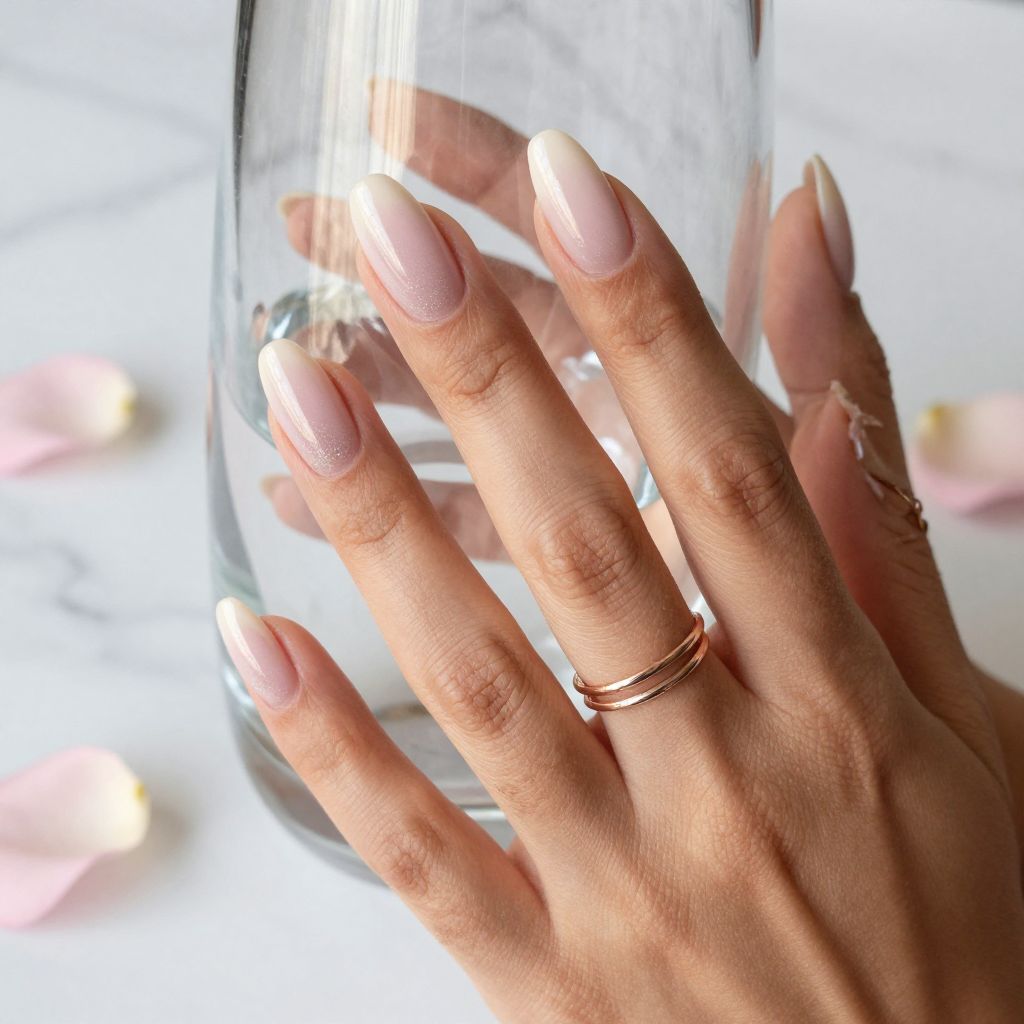 Soft Pink Ombre with Glitter Fade