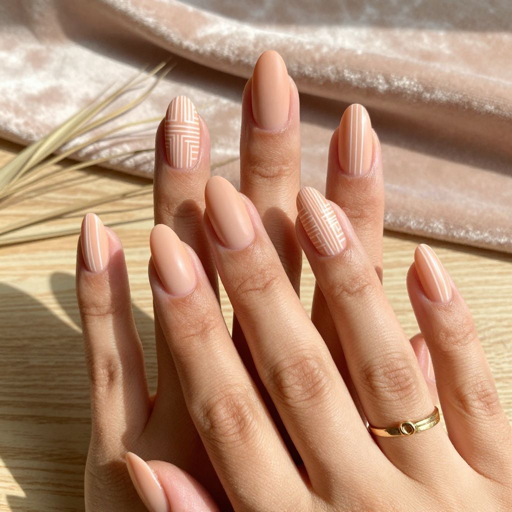Peach with Micro Striping Details