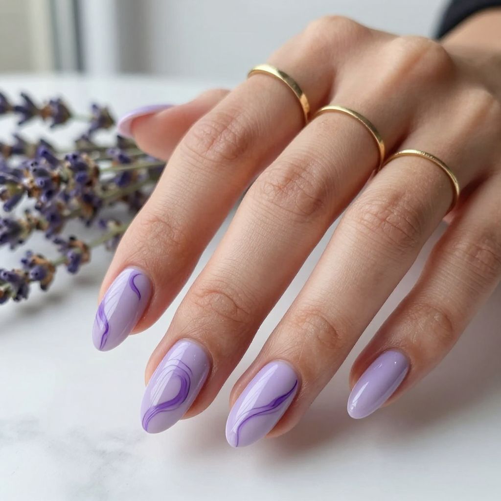Lavender with Purple Marble Swirls