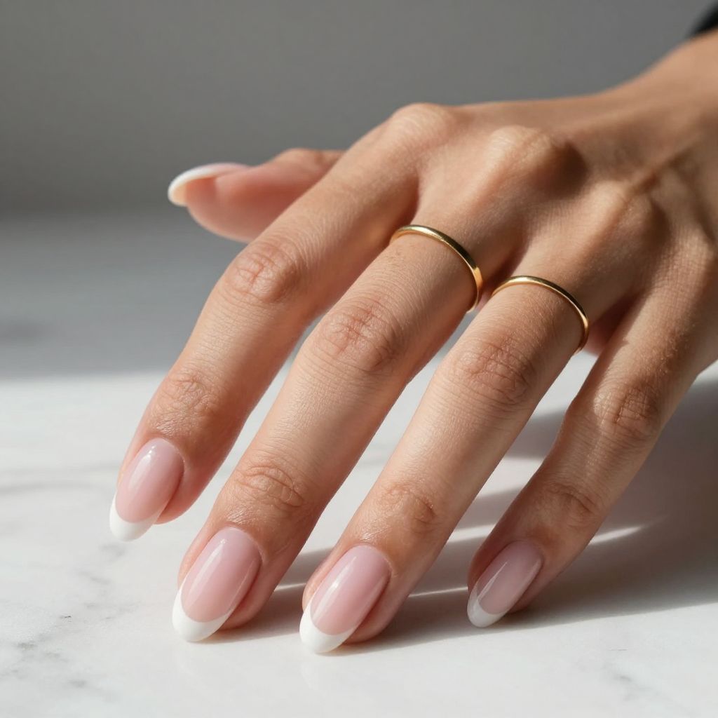 Gradient Pink to White French Ombre