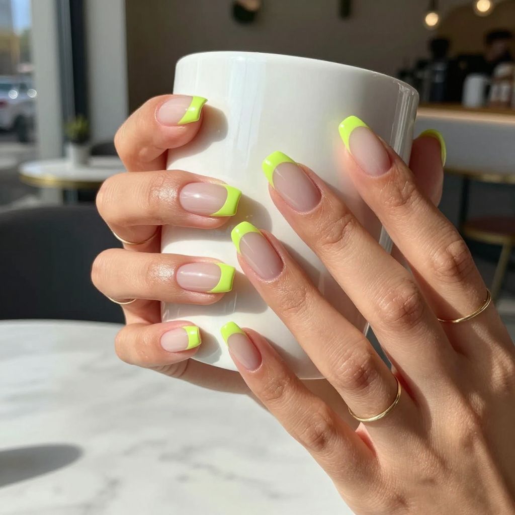 Micro French With Neon Pop