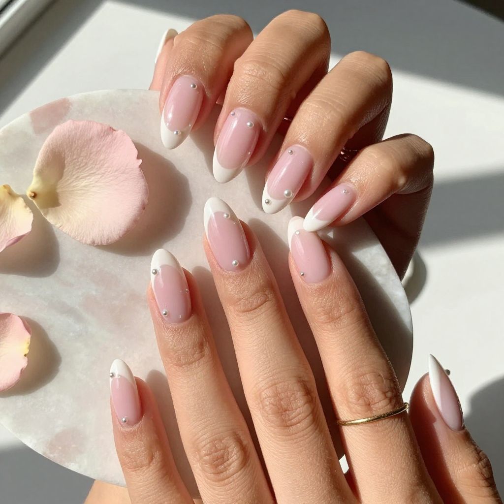 Soft Pink Ombre with Pearls