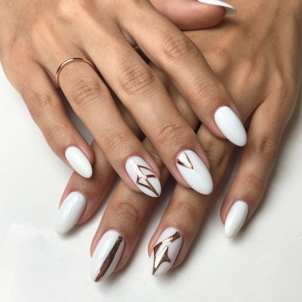 Soft White with Rose Gold Accents