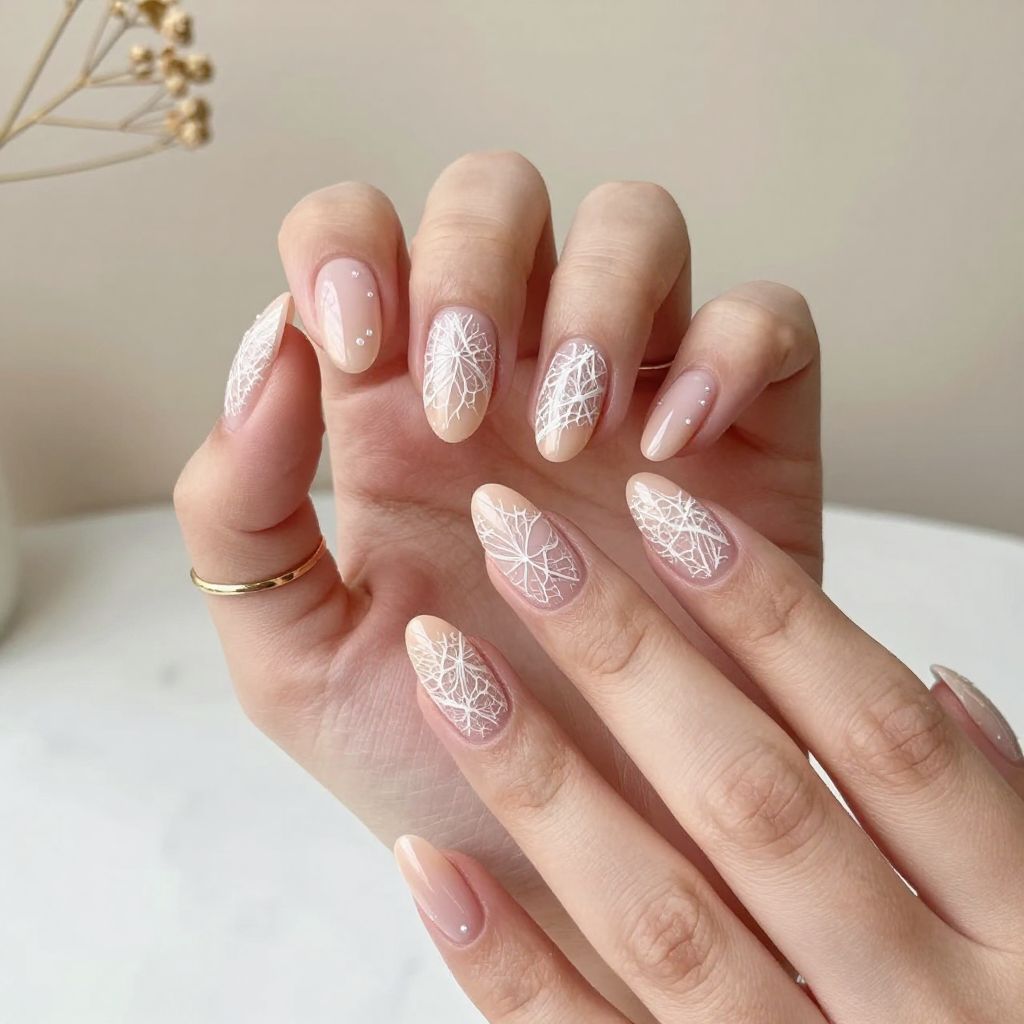 Peach with Lace Overlay