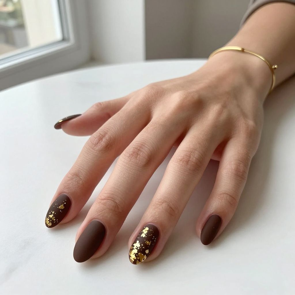 Chocolate Brown with Gold Leafing