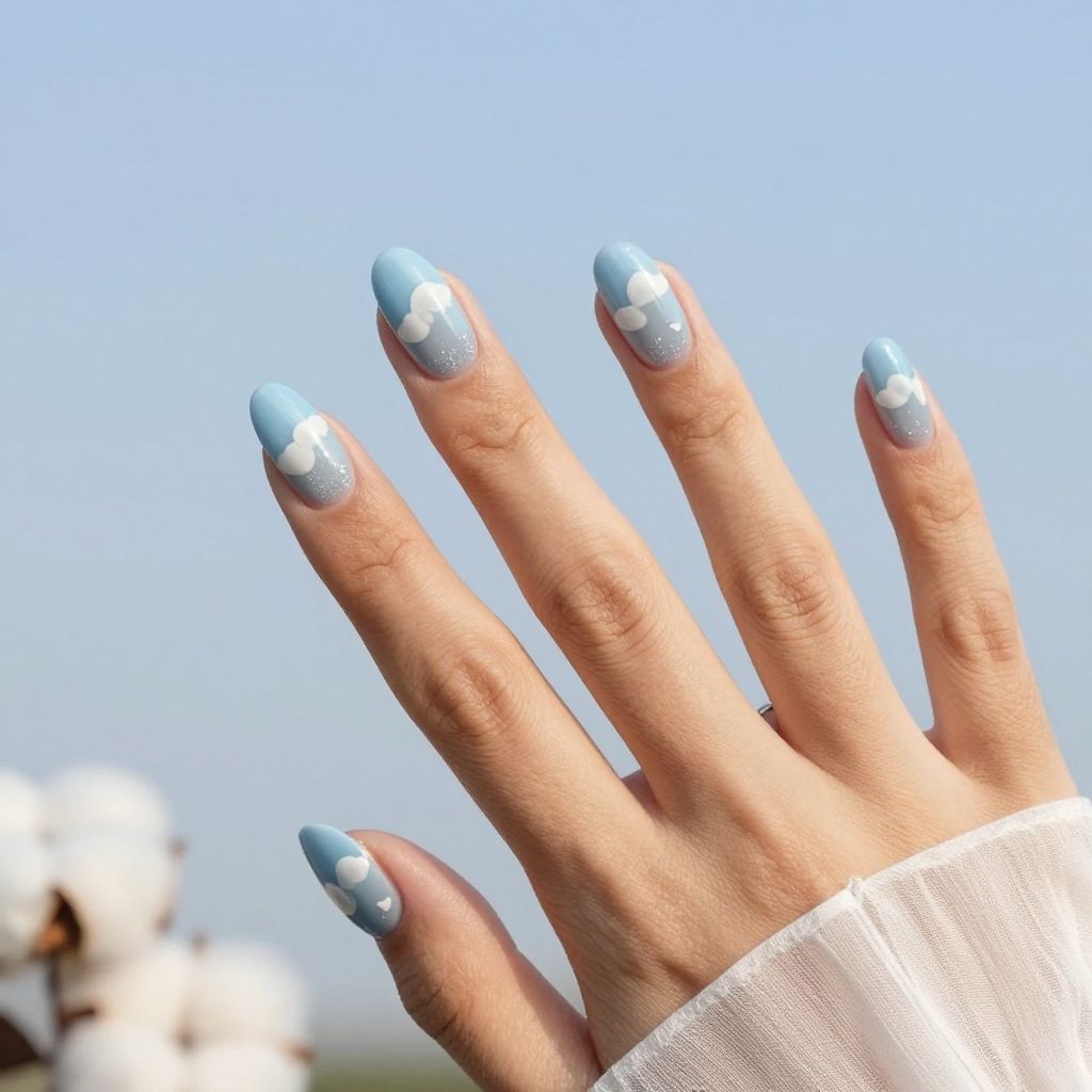Baby Blue with Cloud Details