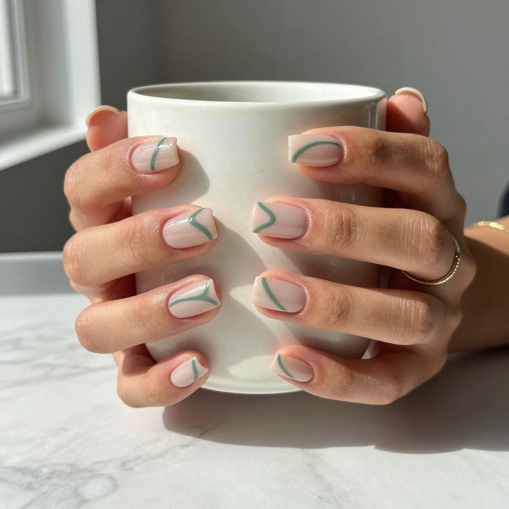 Sage Green Minimal Lines
