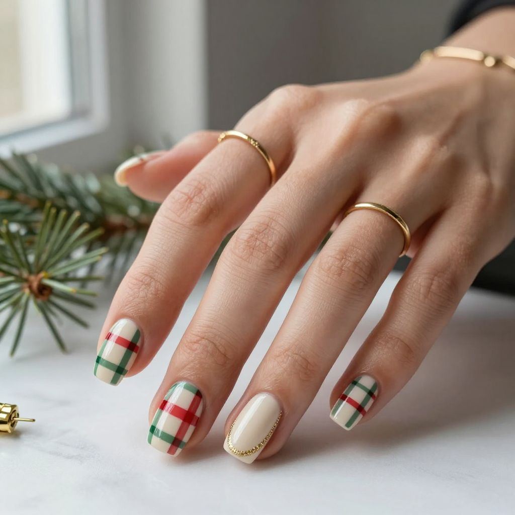 Christmas Plaid with Glitter Border