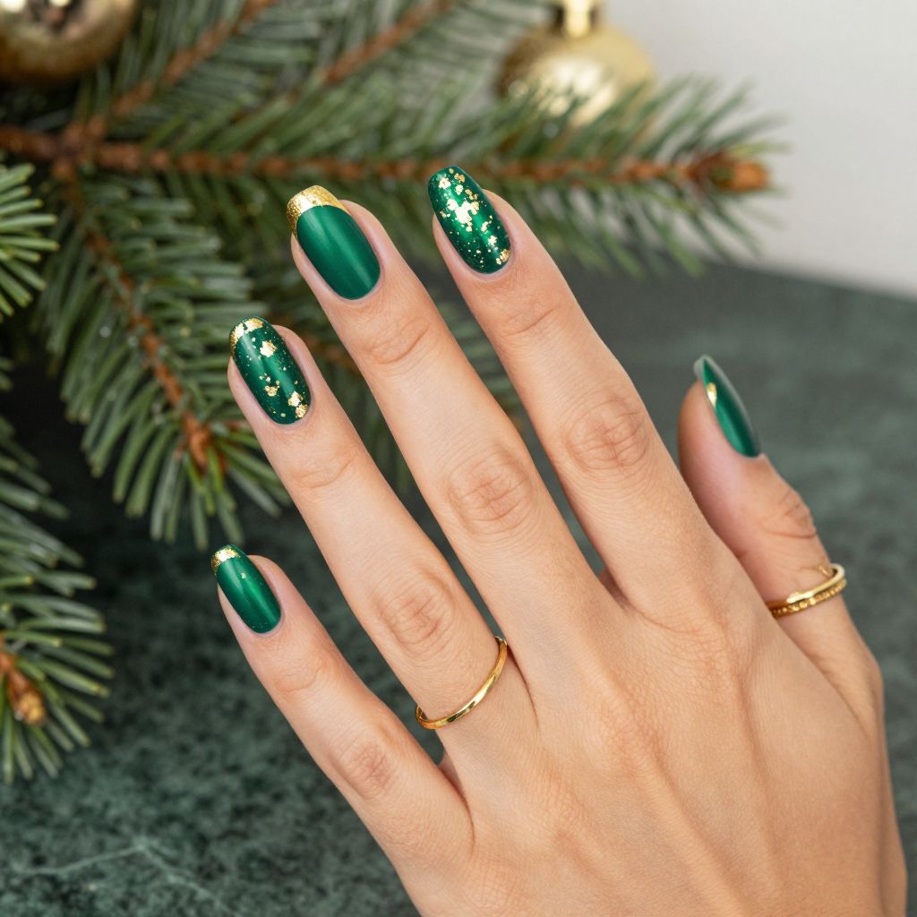 Emerald Green with Gold Foil