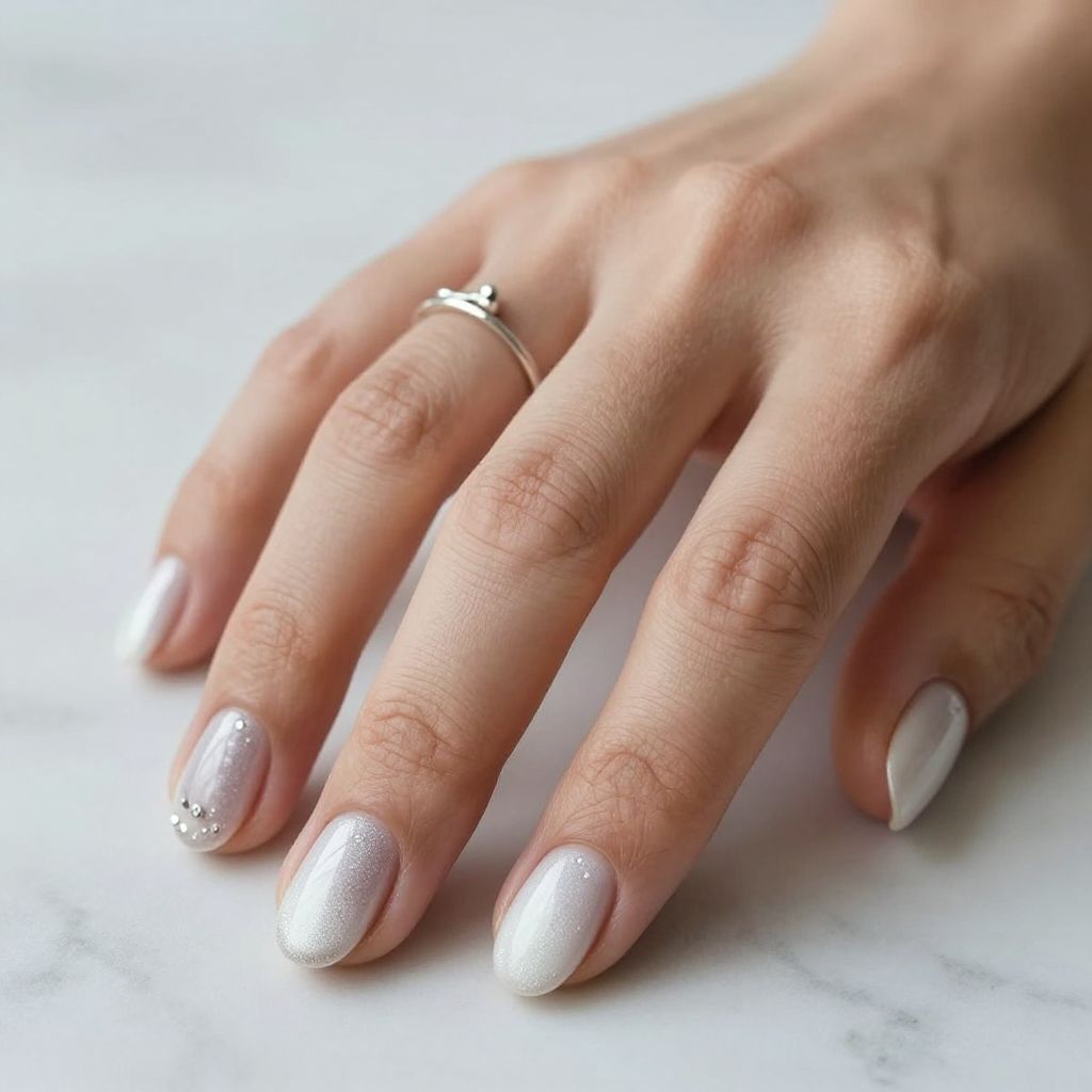 Snowy White with Glitter Ombre