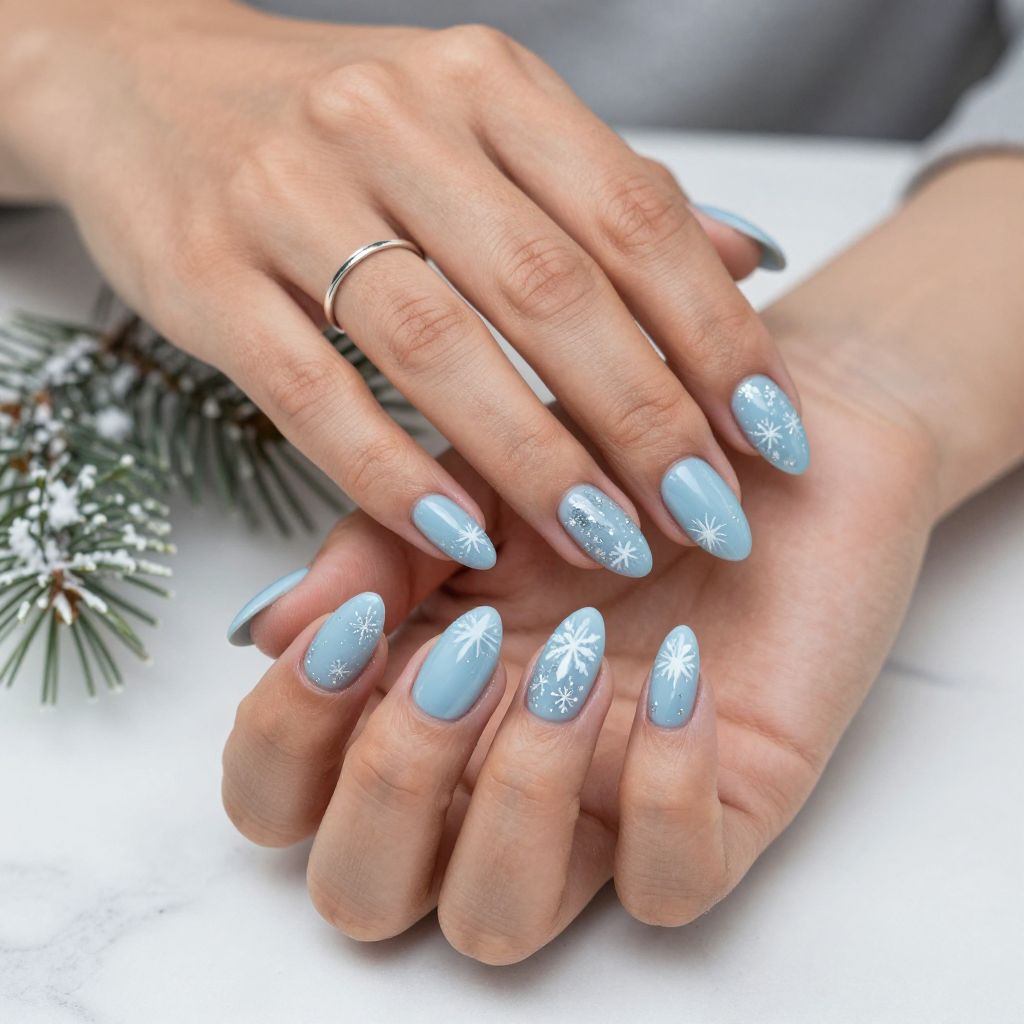 Icy Blue with Snowflake Details