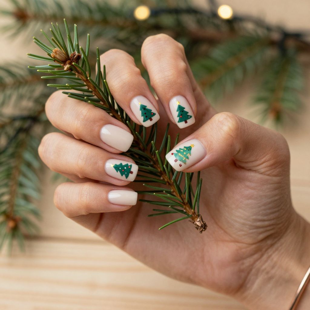 Christmas Tree Nail Art