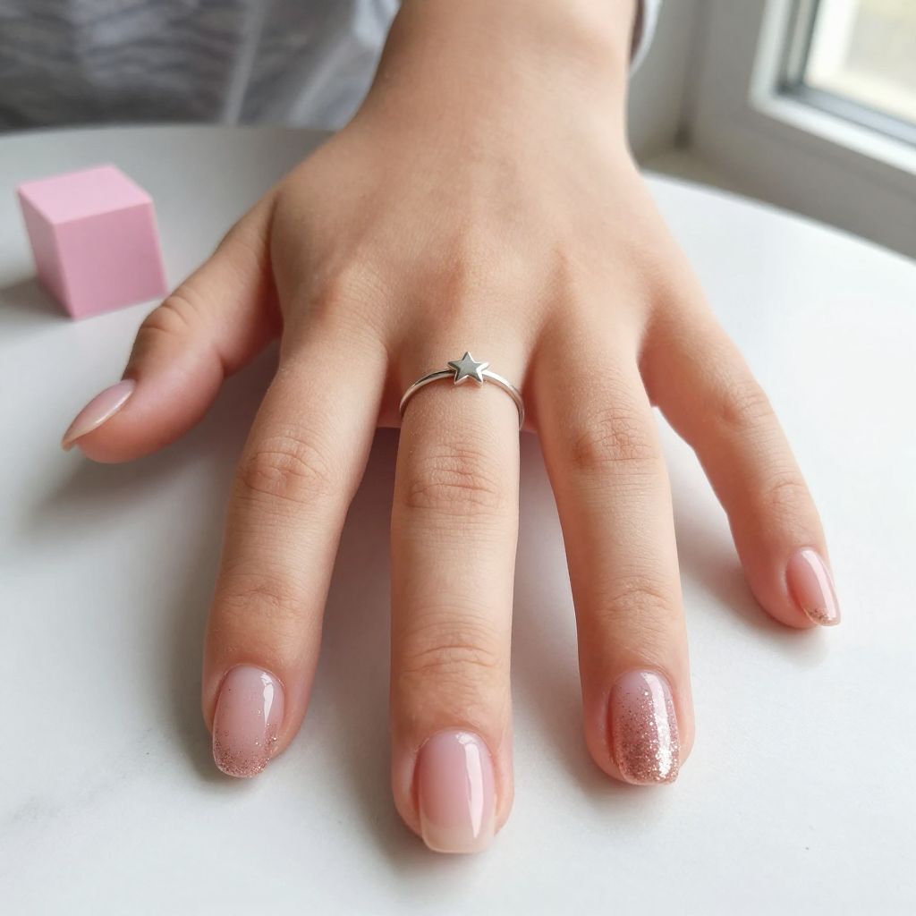 Cute Nail Ideas For Kids - Soft Glitter Ombre Nails