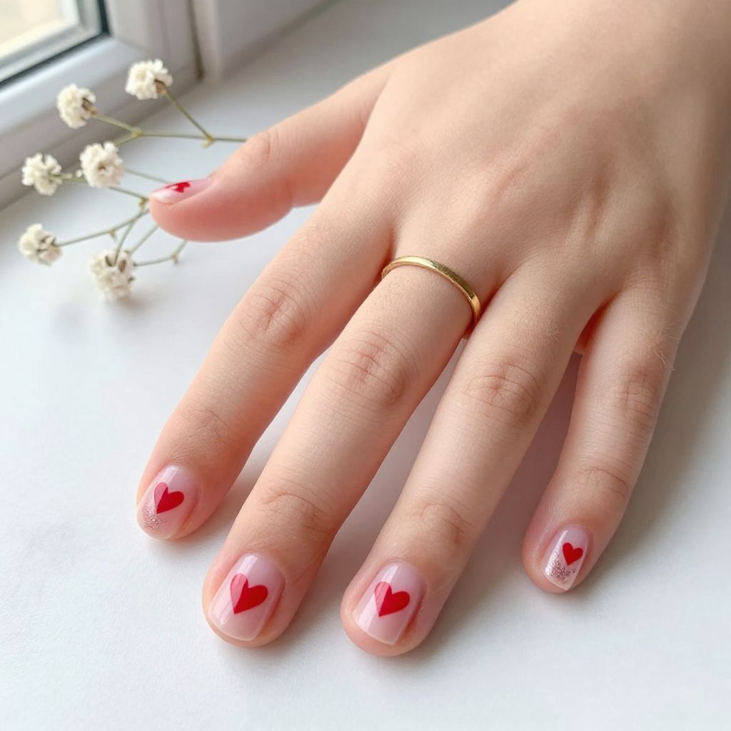 Cute Nail Ideas For Kids - Tiny Heart Nails