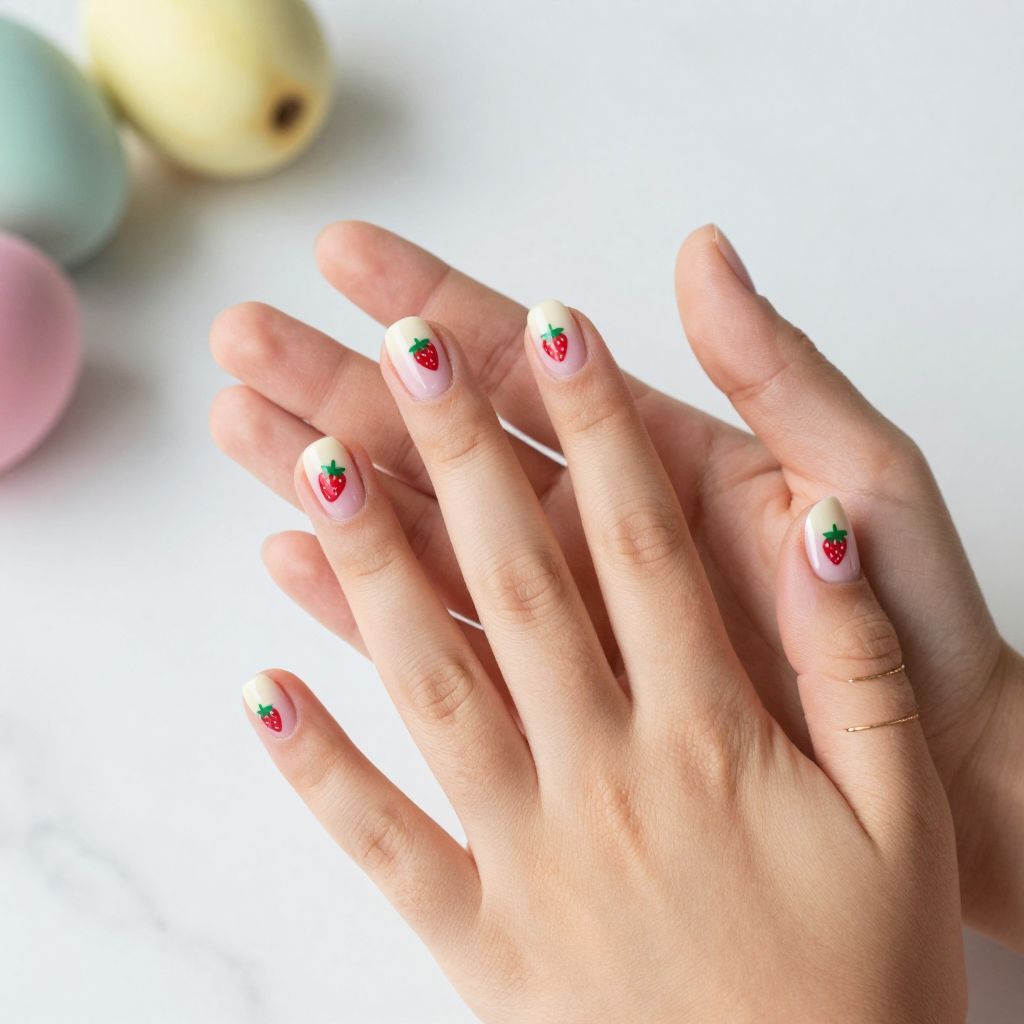 Cute Nail Ideas For Kids - Strawberry Sweet Nails