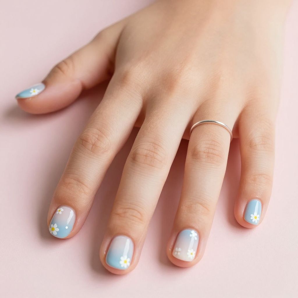 Cute Nail Ideas For Kids - Daisy Chain Nails
