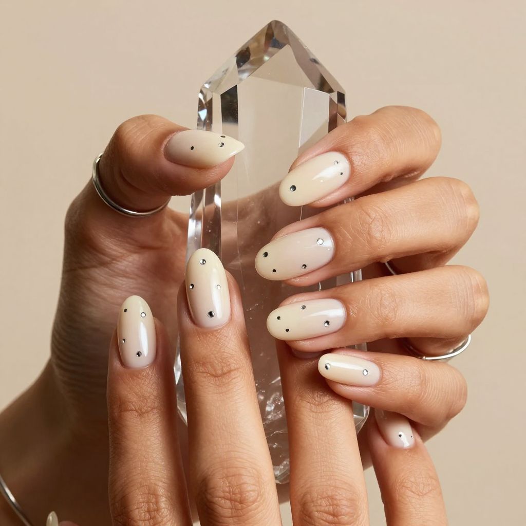 Chrome dot matrix short nails